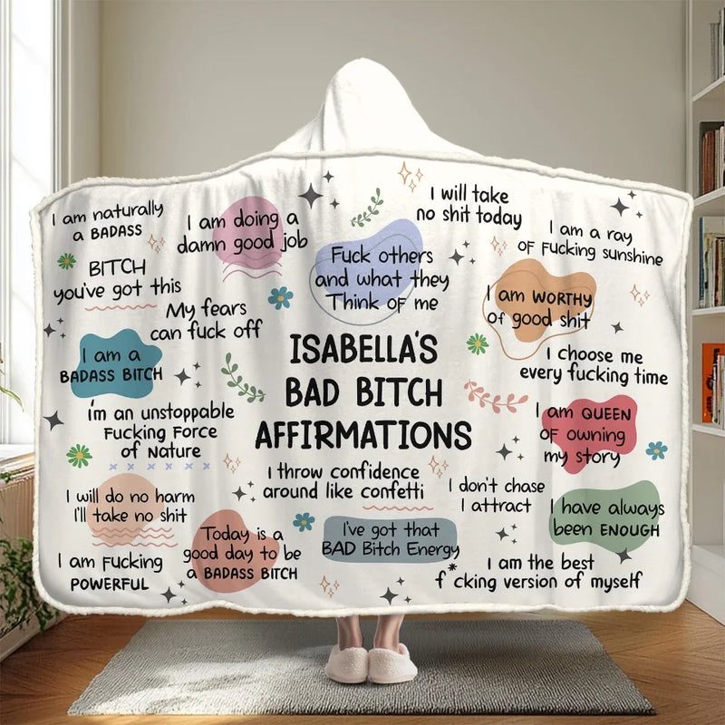 I Deserve Good Things - Affirmation Personalized Custom Snuggle Blanket, Hoodie Blanket - Christmas Gift For Yourself
