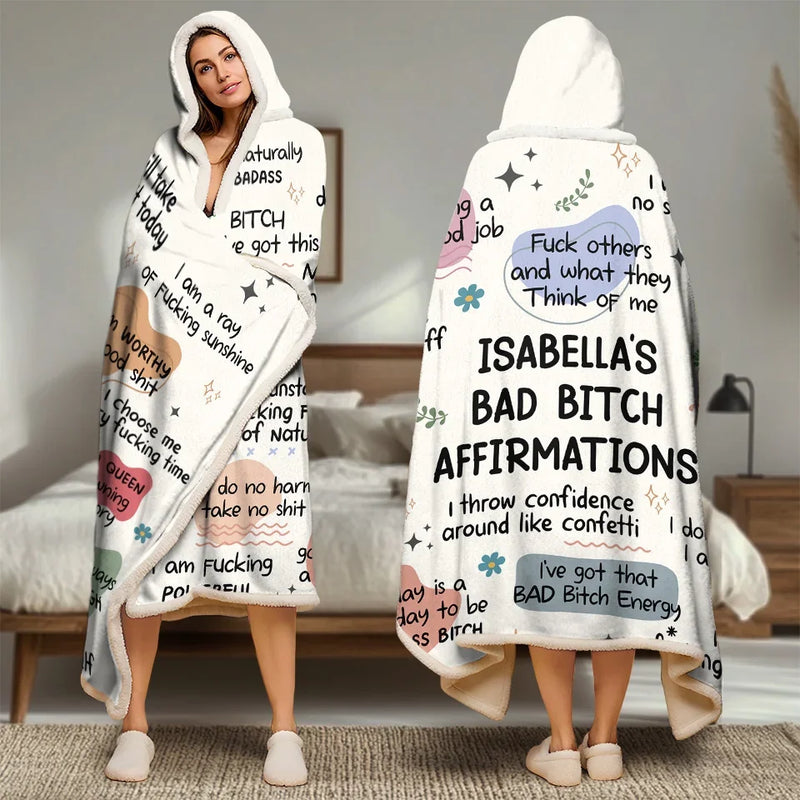 I Deserve Good Things - Affirmation Personalized Custom Snuggle Blanket, Hoodie Blanket - Christmas Gift For Yourself