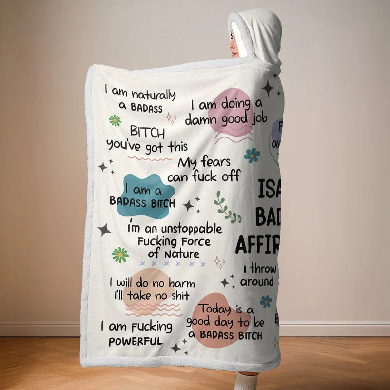 I Deserve Good Things - Affirmation Personalized Custom Snuggle Blanket, Hoodie Blanket - Christmas Gift For Yourself