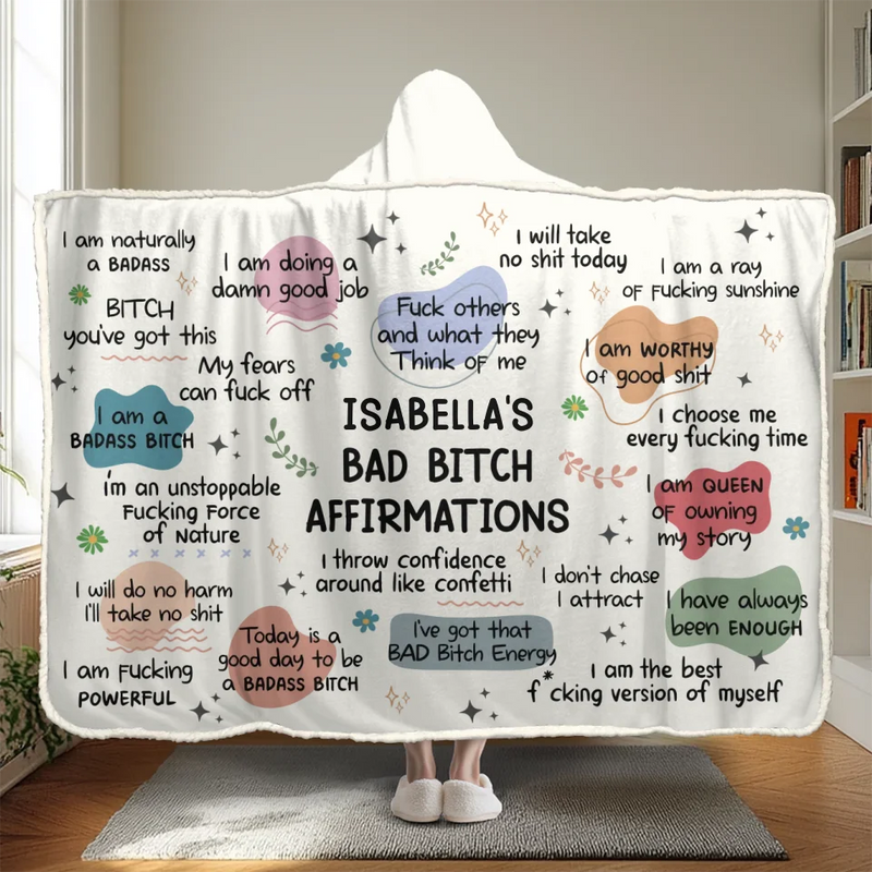I Deserve Good Things - Affirmation Personalized Custom Snuggle Blanket, Hoodie Blanket - Christmas Gift For Yourself
