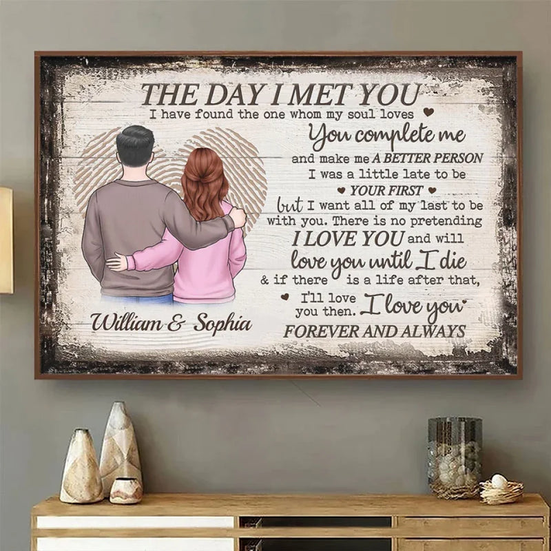 I Have Found The One Whom My Soul Loves - Couple Personalized Custom Horizontal Poster - Christmas Gift For Husband Wife, Anniversary