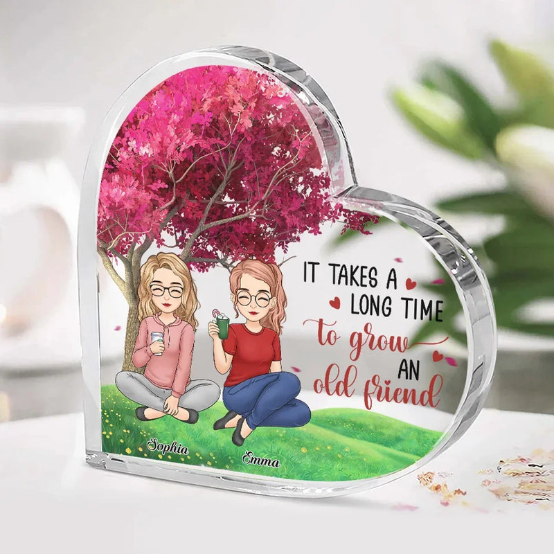 Where The Trees Whisper, Our Friendship Grows
 - Bestie Personalized Custom Heart Shaped Acrylic Plaque - Christmas Gift For Best Friends, BFF, Sisters