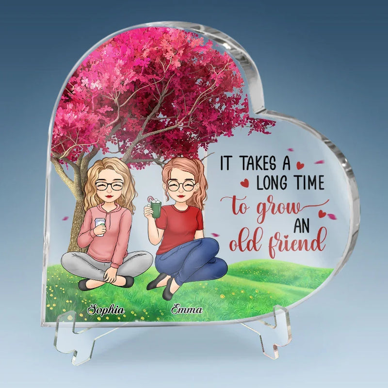 Where The Trees Whisper, Our Friendship Grows
 - Bestie Personalized Custom Heart Shaped Acrylic Plaque - Christmas Gift For Best Friends, BFF, Sisters