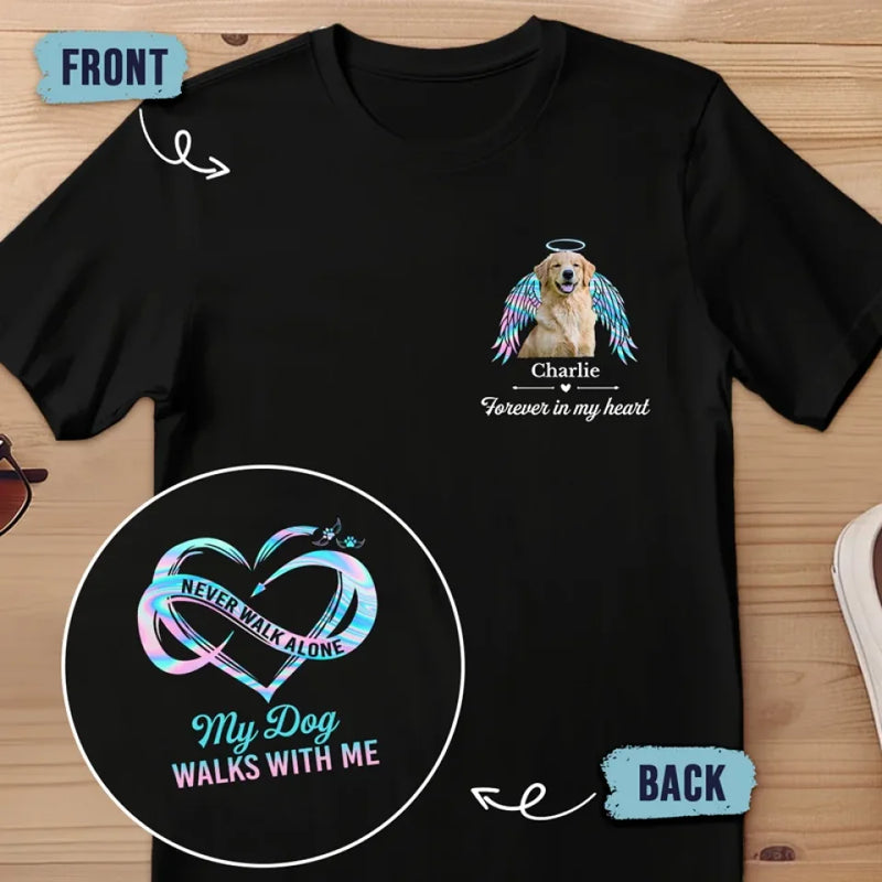 Custom Photo Forever In My Heart - Memorial Personalized Custom Back And Front Printed Unisex T-shirt - Sympathy Gift For Pet Owners, Pet Lovers