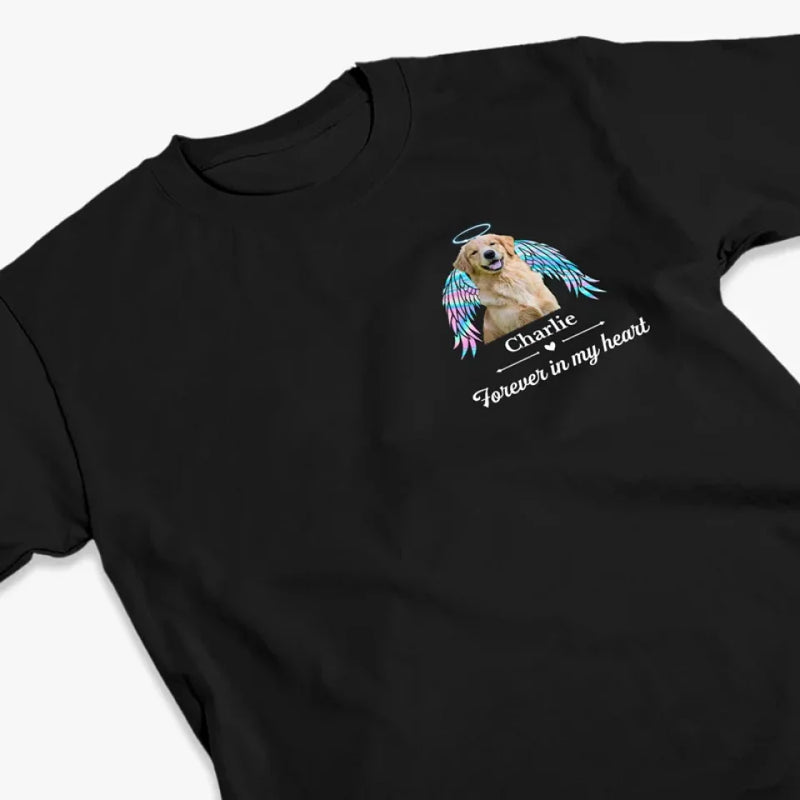 Custom Photo Forever In My Heart - Memorial Personalized Custom Back And Front Printed Unisex T-shirt - Sympathy Gift For Pet Owners, Pet Lovers