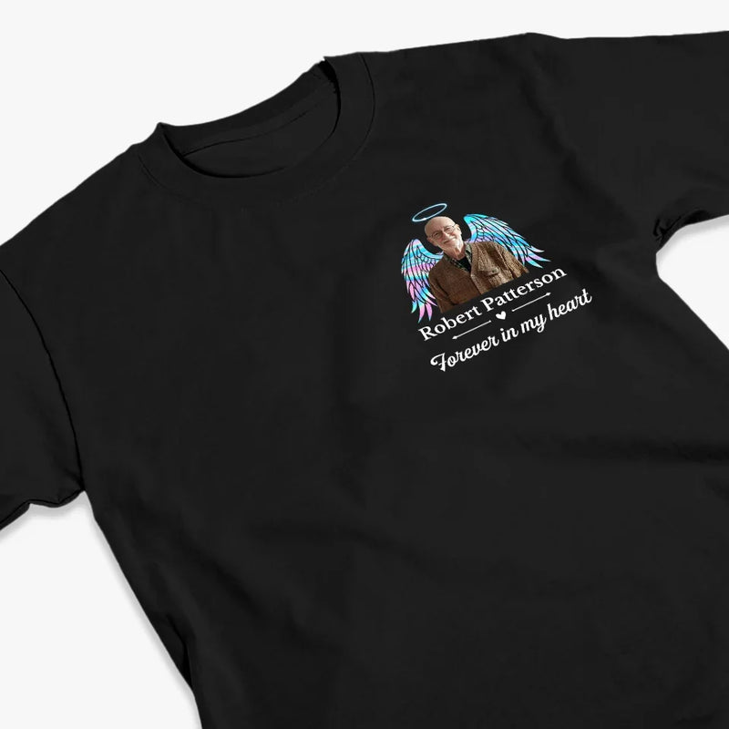 Custom Photo We Only Part To Meet Again - Memorial Personalized Custom Back And Front Printed Unisex T-shirt - Sympathy Gift For Family Members
