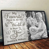Custom Photo With You, Love Feels Like Home - Couple Personalized Custom Horizontal Poster - Gift For Husband Wife, Anniversary