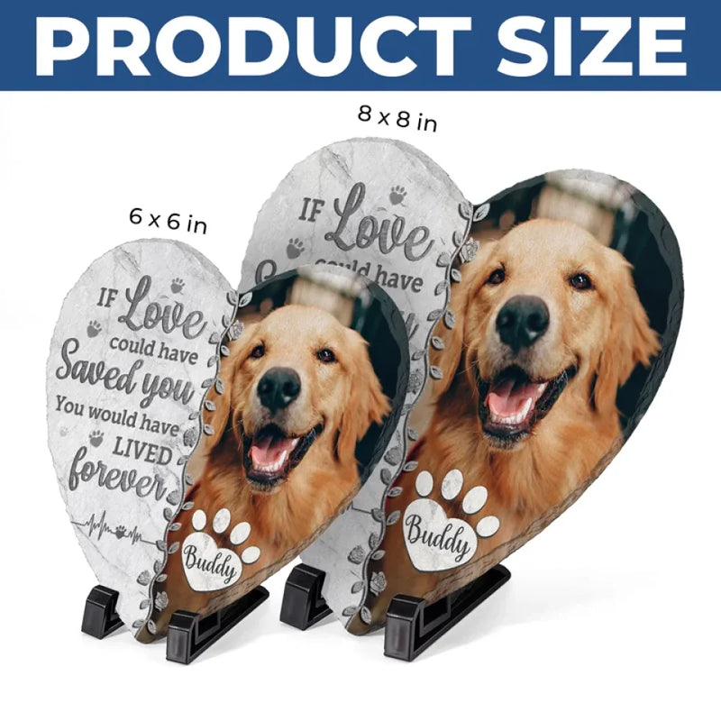 Custom Photo Once By My Side, Forever In My Heart - Memorial Personalized Custom Heart Shaped Stone With Stand - Christmas Gift, Sympathy Gift For Pet Owners, Pet Lovers