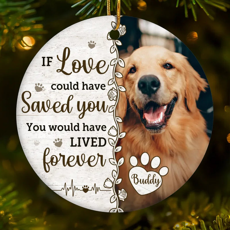 Custom Photo Until We Meet Again, My Loyal Friend - Memorial Personalized Custom Ornament - Ceramic Round Shaped - Christmas Gift, Sympathy Gift For Pet Owners, Pet Lovers