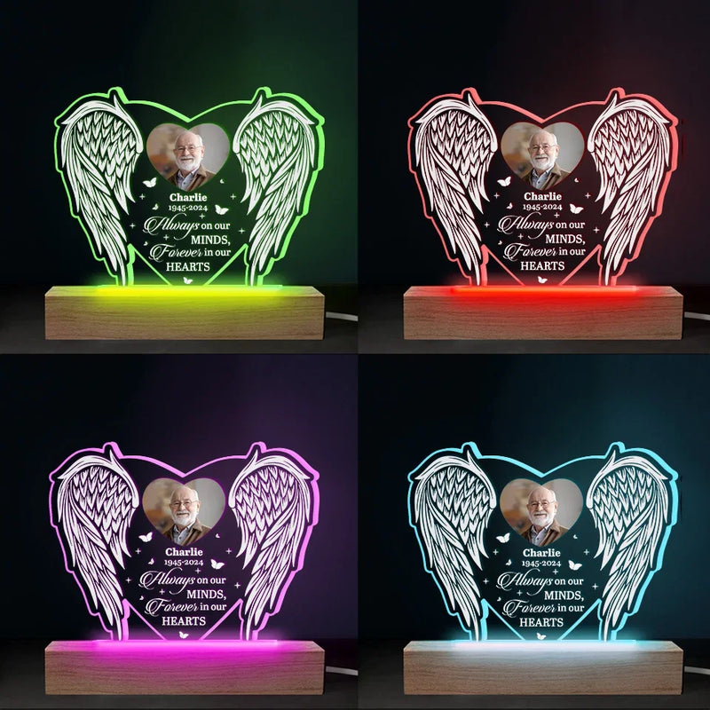 Custom Photo Resting Where No Shadows Fall - Memorial Personalized Custom Shaped 3D LED Light - Sympathy Gift, Christmas Gift For Family Members