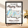 Location Map Love Knows No Distance - Couple Personalized Custom Map 2-Layered Wooden Plaque With Stand - Map Art, Christmas Gift For Husband Wife, Anniversary