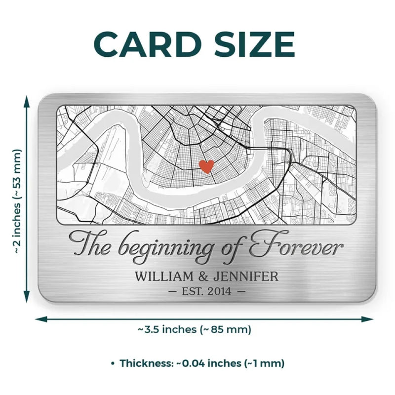 Location Map You Are The Map To My Heart - Couple Personalized Custom Map Aluminum Wallet Card - Map Art, Christmas Gift For Husband Wife, Anniversary