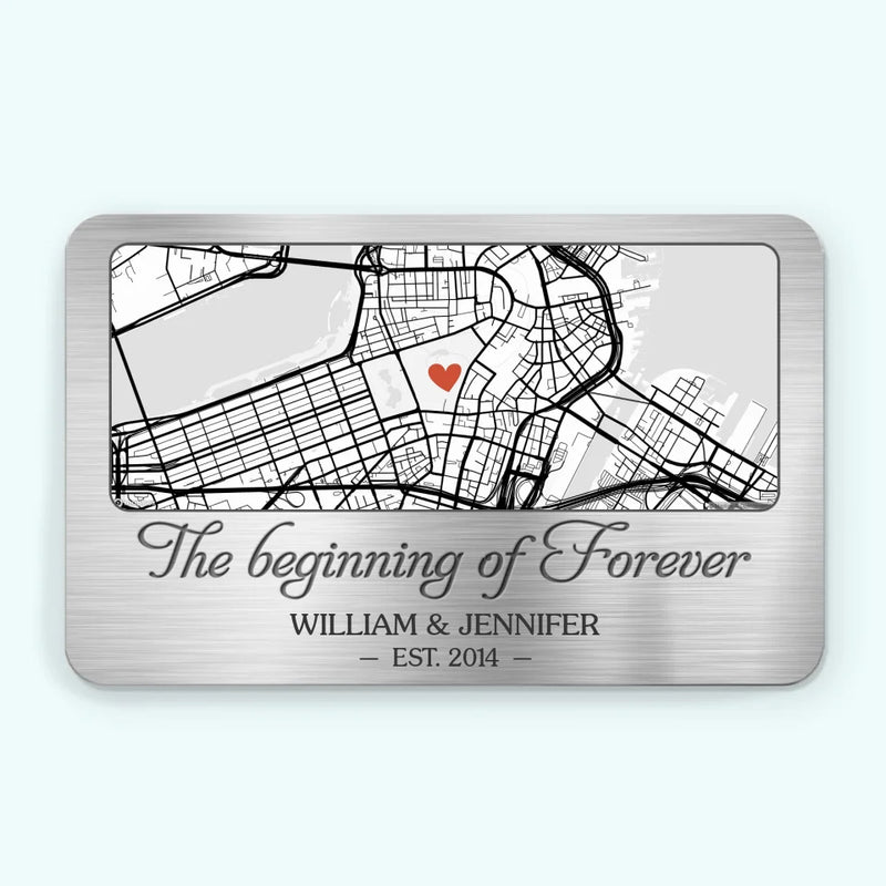 Location Map You Are The Map To My Heart - Couple Personalized Custom Map Aluminum Wallet Card - Map Art, Christmas Gift For Husband Wife, Anniversary