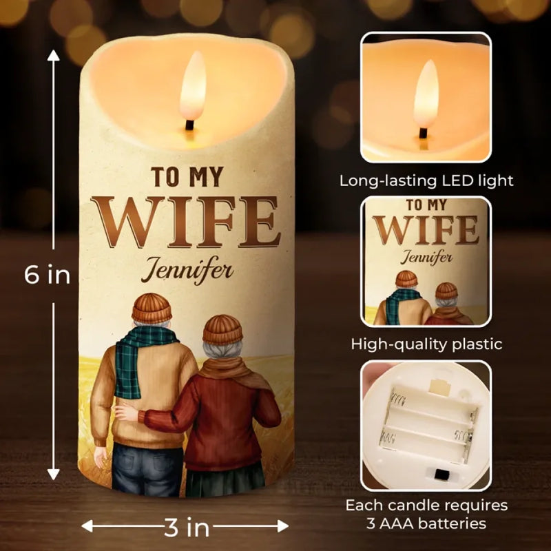 Love Is You And Me, Always - Couple Personalized Custom LED Candle - Christmas Gift For Husband Wife, Anniversary