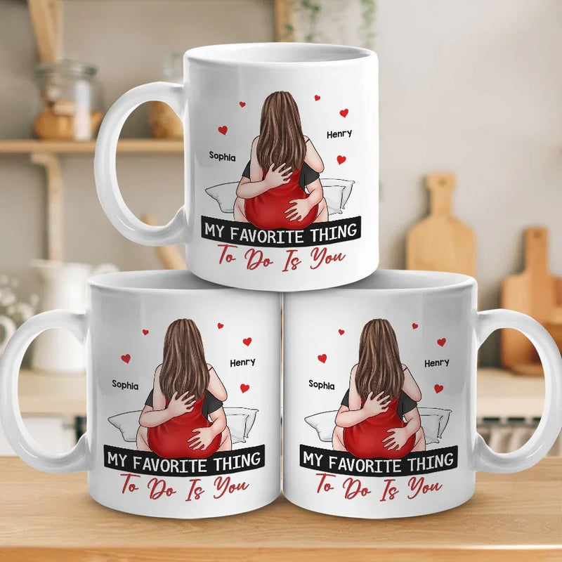 Our Love Is The Spark In Every Kiss - Couple Personalized Custom Mug - Christmas Gift For Husband Wife, Anniversary