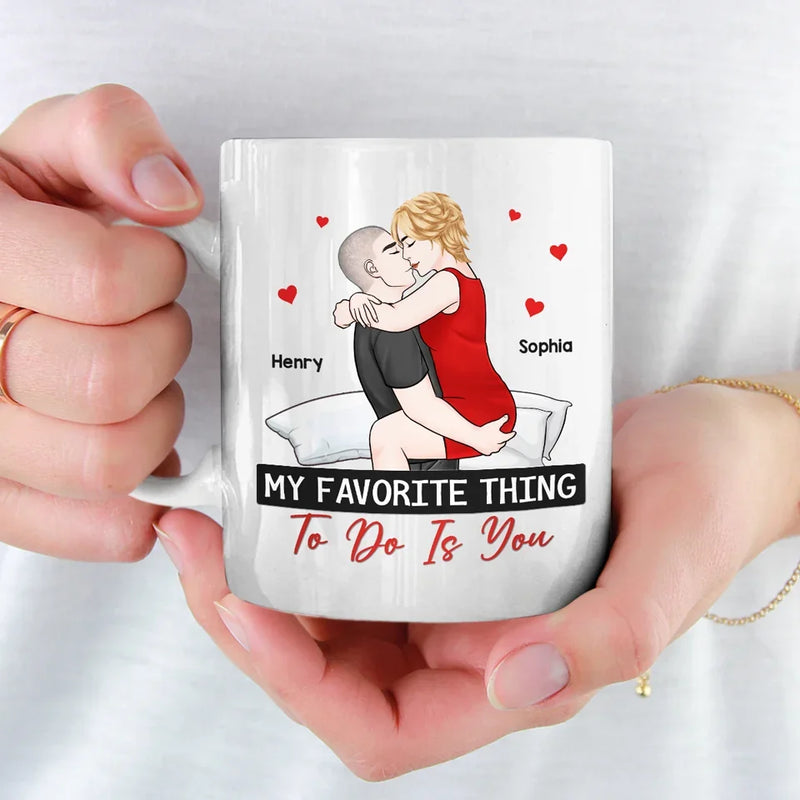 Your Kiss Is The Language My Heart Speaks - Couple Personalized Custom Mug - Christmas Gift For Husband Wife, Anniversary