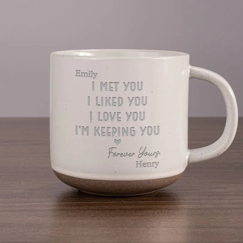 My Heart Has Chosen You - Couple Personalized Custom Pottery Mug - Gift For Husband Wife, Anniversary