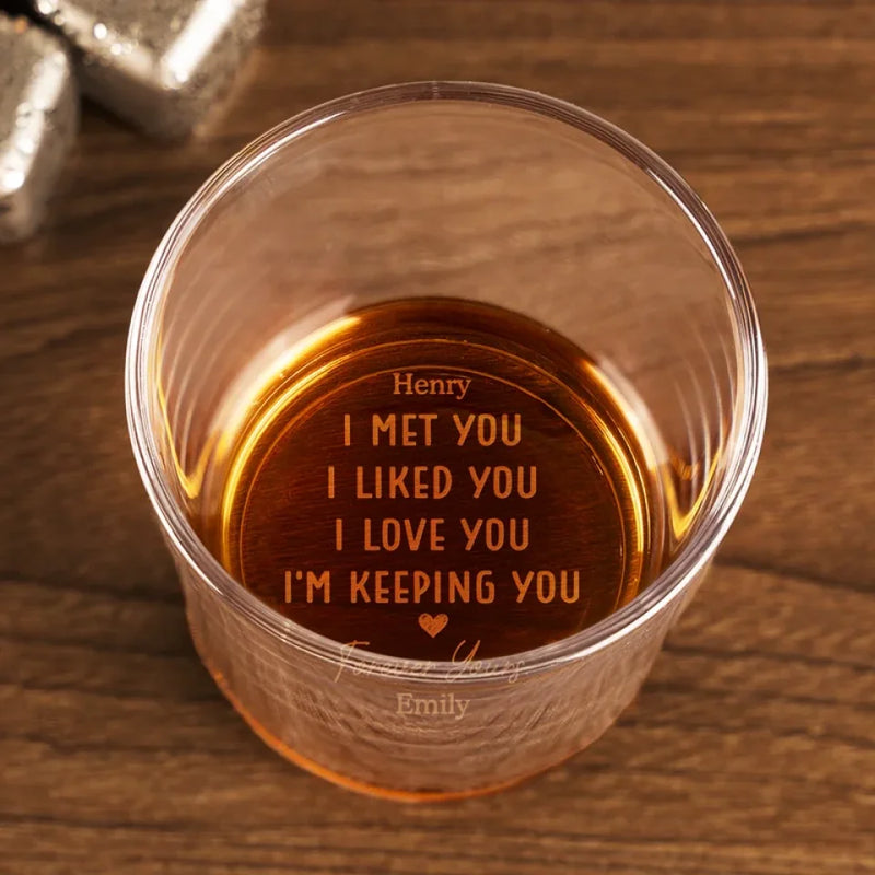 My Heart Has Been Yours - Couple Personalized Custom Whiskey Glass - Gift For Husband Wife, Anniversary