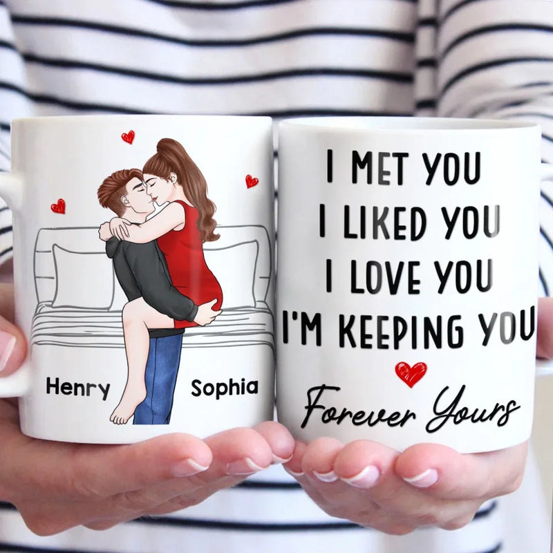 Every Heartbeat Whispers Your Name - Couple Personalized Custom Mug - Gift For Husband Wife, Anniversary