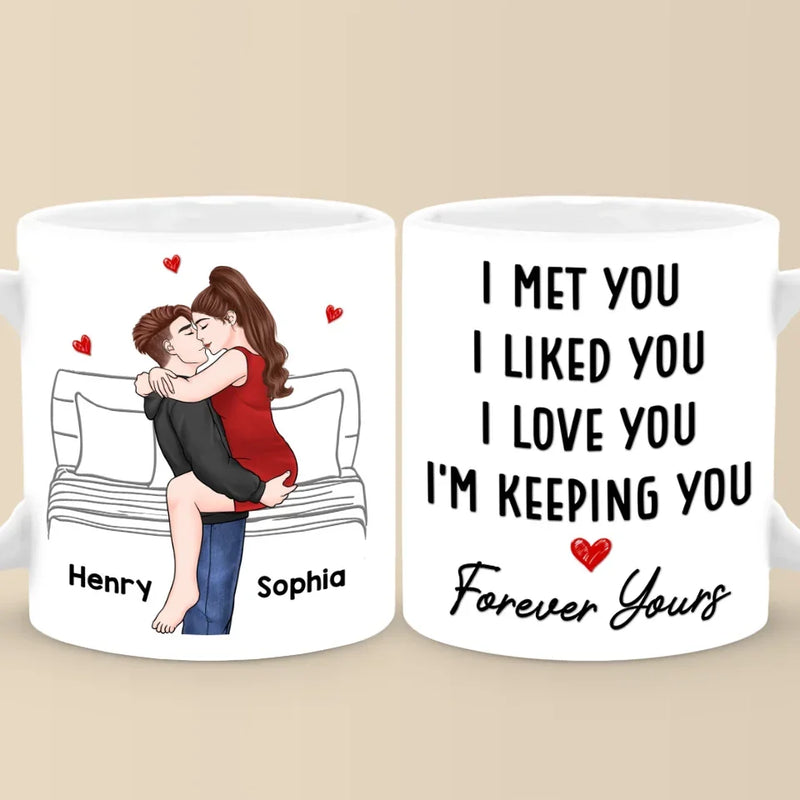 Every Heartbeat Whispers Your Name - Couple Personalized Custom Mug - Gift For Husband Wife, Anniversary