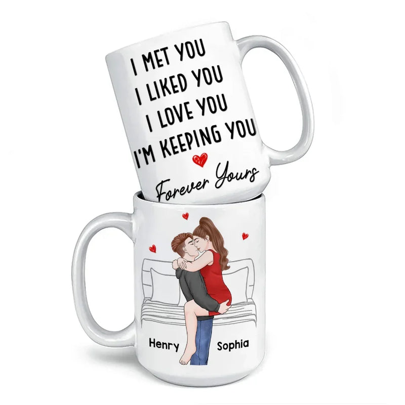 Every Heartbeat Whispers Your Name - Couple Personalized Custom Mug - Gift For Husband Wife, Anniversary
