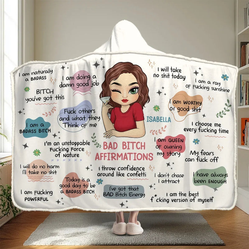 I Throw Confidence Around Like Confetti - Affirmation Personalized Custom Snuggle Blanket, Hoodie Blanket - Gift For Yourself