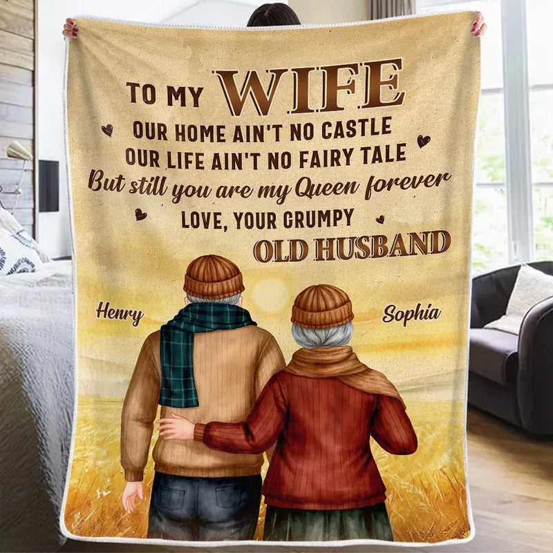 Hand In Hand, Heart To Heart - Couple Personalized Custom Blanket - Gift For Husband Wife, Anniversary