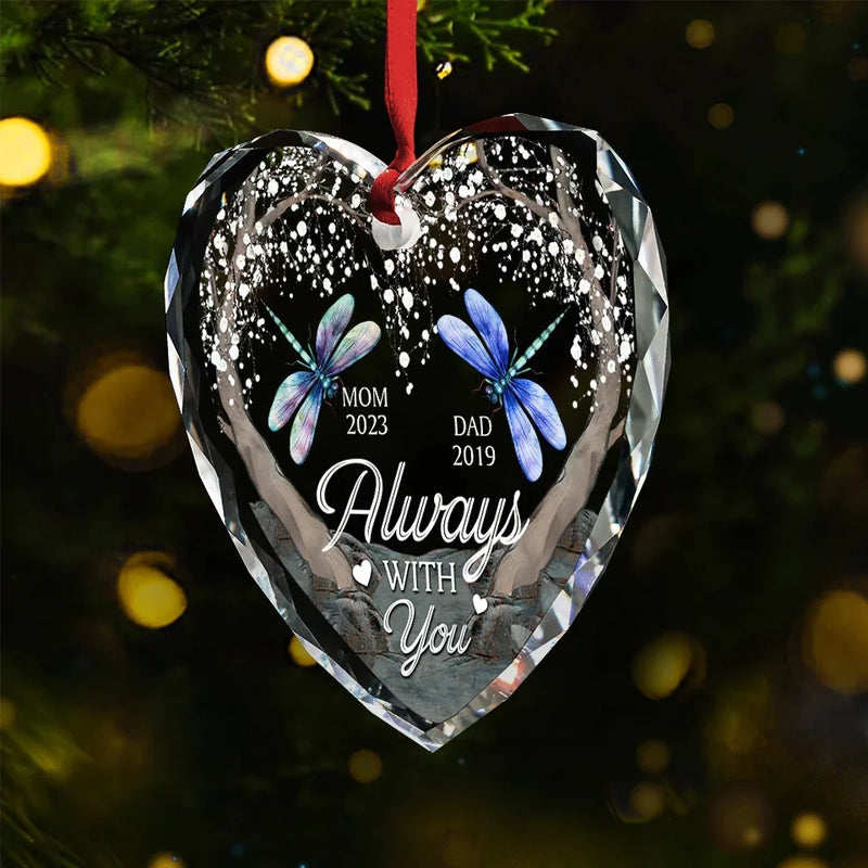 Your Life Was A Blessing, Your Memory A Treasure - Memorial Personalized Custom Heart Glass Ornament - Sympathy Gift For Family Members