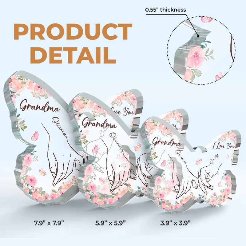 Silent Sacrifices Reflect Endless Love - Family Personalized Custom Butterfly Shaped Acrylic Plaque - Gift For Mom, Grandma