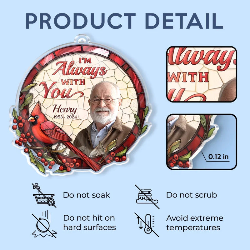 Custom Photo Loving You Forever - Memorial Personalized Custom Car Ornament - Acrylic Custom Shaped - Sympathy Gift For Family Members