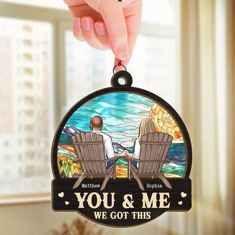 True Love Is Timeless - Couple Personalized Window Hanging Suncatcher - Gift For Husband Wife, Anniversary