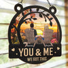 Endless Love Knows No Bounds - Couple Personalized Window Hanging Suncatcher Ornament - Gift For Husband Wife, Anniversary