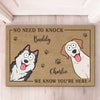 Paws At Home, Eyes On Duty - Dog Personalized Custom Home Decor Decorative Mat - House Warming Gift For Pet Owners, Pet Lovers