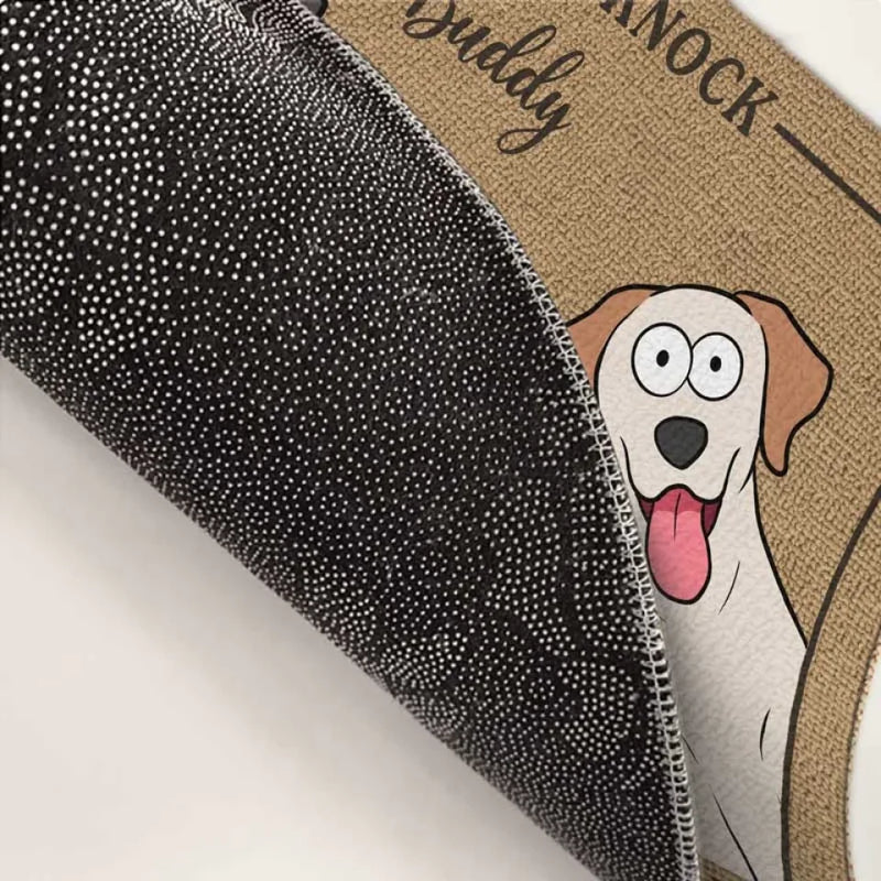 Paws At Home, Eyes On Duty - Dog Personalized Custom Home Decor Decorative Mat - House Warming Gift For Pet Owners, Pet Lovers