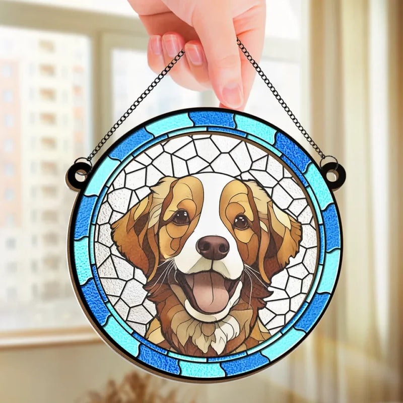 Custom Photo I Will Never Forget You - Memorial Personalized Window Hanging Suncatcher Ornament - Sympathy Gift For Pet Owners, Pet Lovers