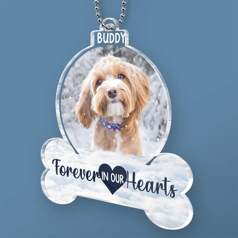 Custom Photo Goodbyes Are Not Forever - Memorial Personalized Custom Car Ornament - Acrylic Custom Shaped - Sympathy Gift For Pet Owners, Pet Lovers