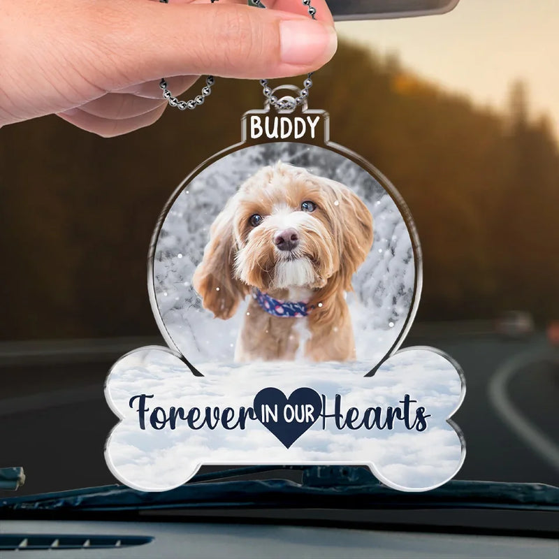 Custom Photo Goodbyes Are Not Forever - Memorial Personalized Custom Car Ornament - Acrylic Custom Shaped - Sympathy Gift For Pet Owners, Pet Lovers