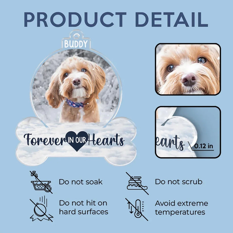 Custom Photo Goodbyes Are Not Forever - Memorial Personalized Custom Car Ornament - Acrylic Custom Shaped - Sympathy Gift For Pet Owners, Pet Lovers