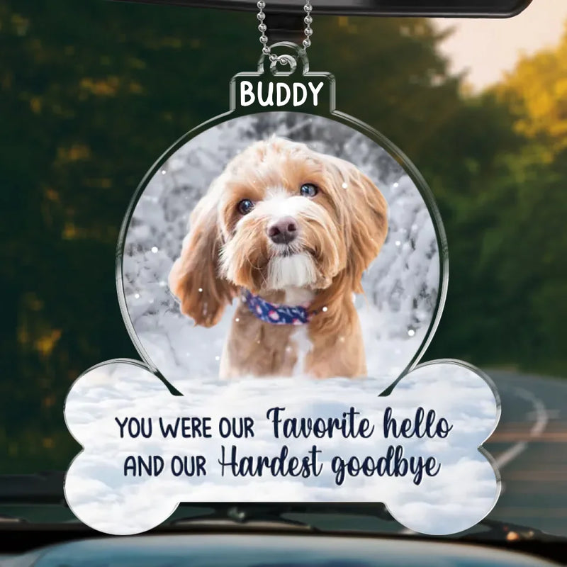 Custom Photo Goodbyes Are Not Forever - Memorial Personalized Custom Car Ornament - Acrylic Custom Shaped - Sympathy Gift For Pet Owners, Pet Lovers