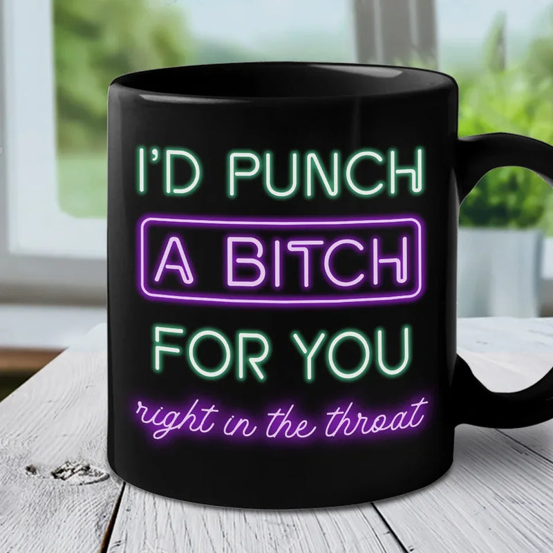 Mess With You, Deal With Me - Bestie Personalized Custom Black Mug - Gift For Best Friends, BFF, Sisters