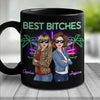 Mess With You, Deal With Me - Bestie Personalized Custom Black Mug - Gift For Best Friends, BFF, Sisters