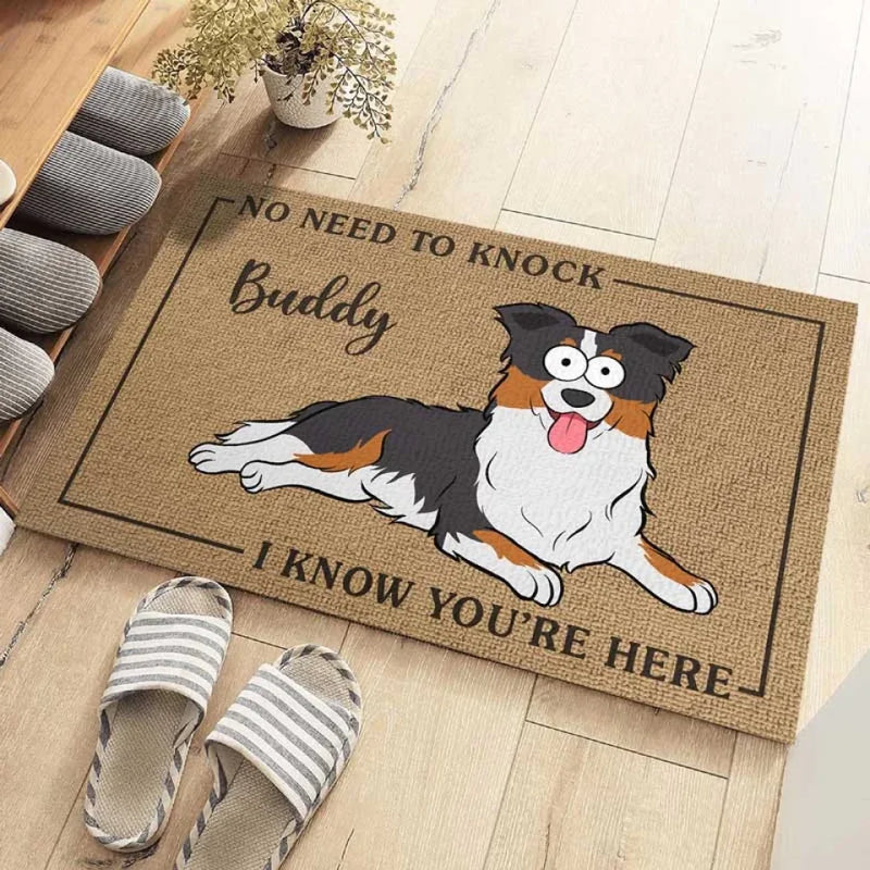 No Need To Knock - Dog Personalized Custom Home Decor Decorative Mat - House Warming Gift For Pet Owners, Pet Lovers