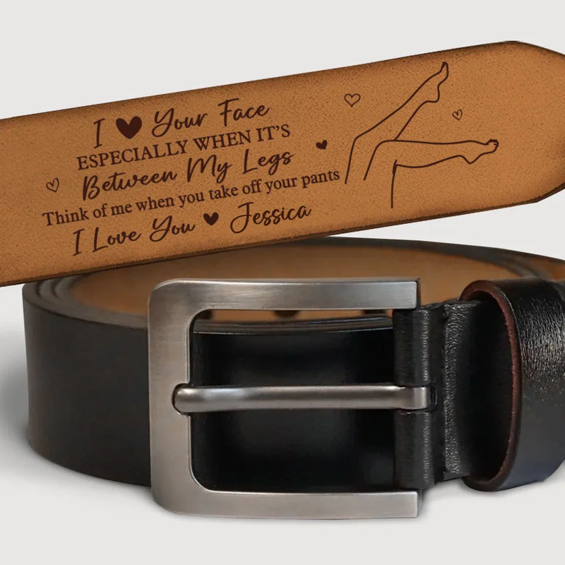 A Reminder Of Us In Every Gesture - Couple Personalized Custom Engraved Leather Belt - Gift For Husband Wife, Anniversary