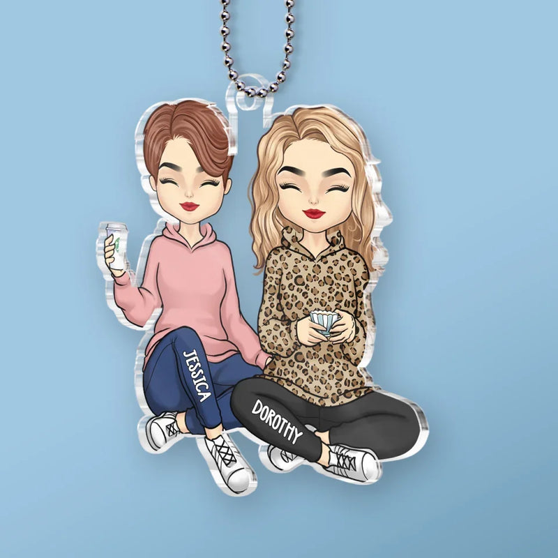 Forever Grateful For You - Bestie Personalized Custom Car Ornament - Acrylic Custom Shaped - Gift For Best Friends, BFF, Sisters