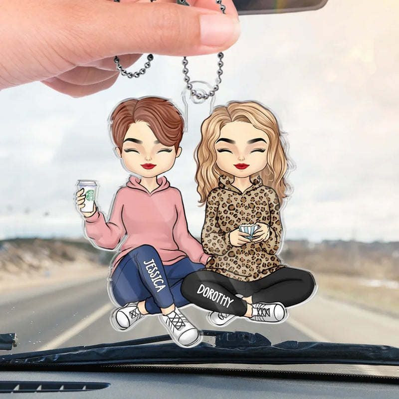 Forever Grateful For You - Bestie Personalized Custom Car Ornament - Acrylic Custom Shaped - Gift For Best Friends, BFF, Sisters