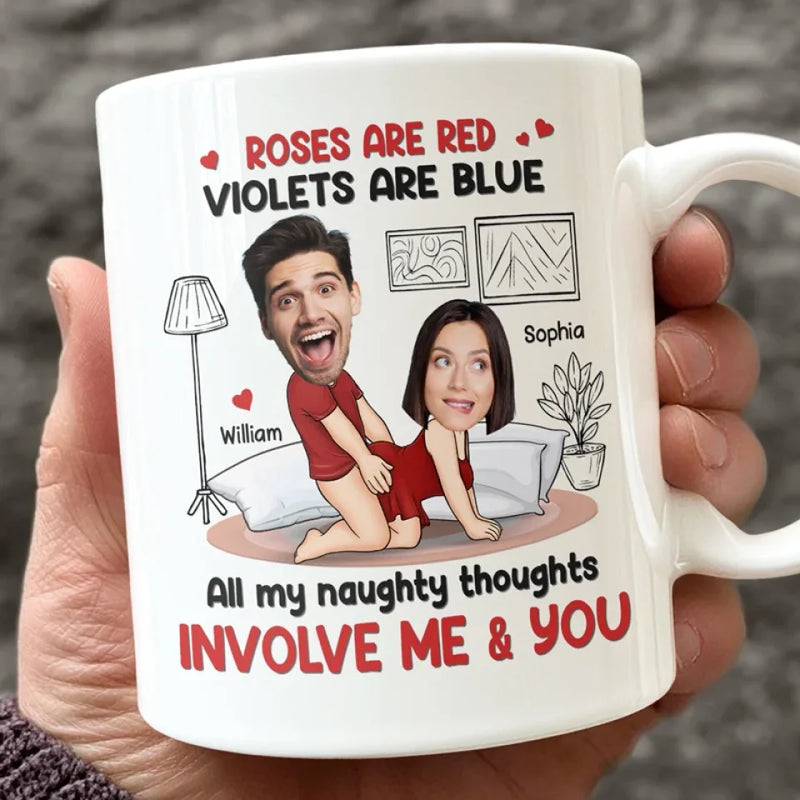 Custom Photo We're Not Just Naughty, We're Hilarious Too - Couple Personalized Custom Mug - Gift For Husband Wife, Anniversary