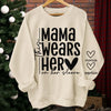 Every Beat Of Her Heart Shows - Family Personalized Custom Unisex Sweatshirt, Hoodie With Design On Sleeve - Gift For Mom, Grandma
