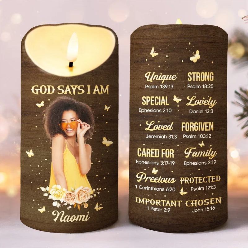 Custom Photo Cradle Yourself In Love Self-Love Affirmations - Friend Personalized Custom LED Candle - Gift For Best Friends, Family Members, Coworkers, Yourself