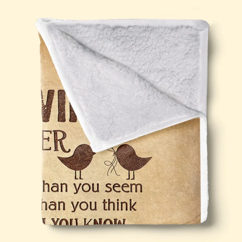 You Are Braver Than You Believe - Couple Family Personalized Custom Blanket - Gift For Husband Wife, Anniversary