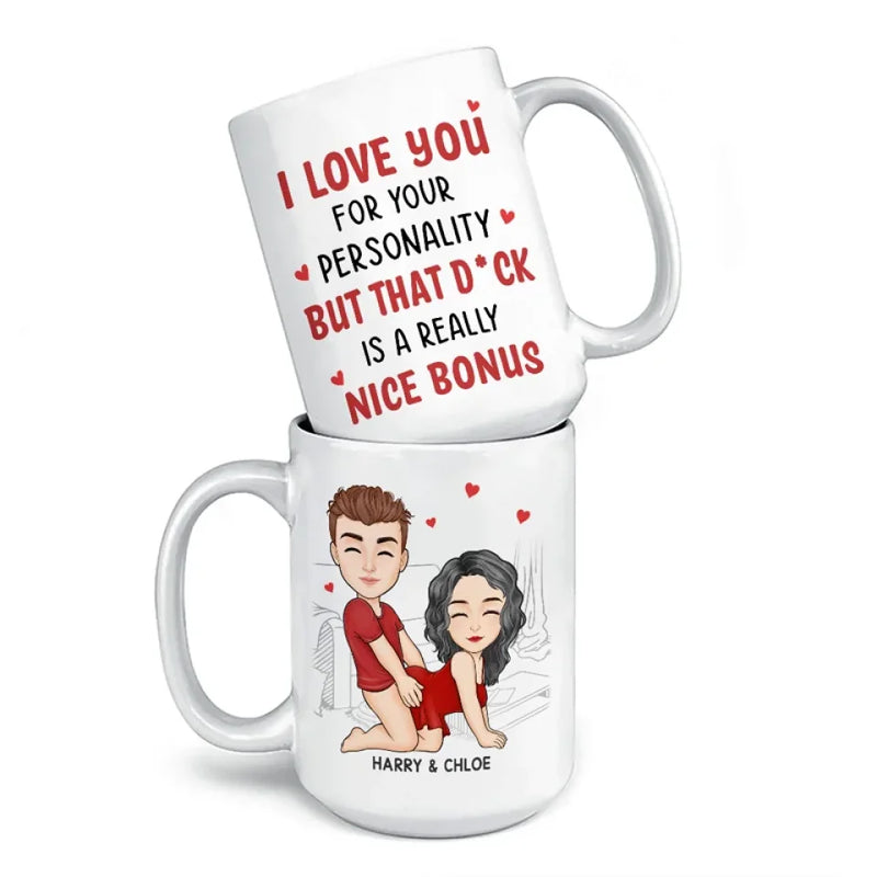 Our Hearts Speak The Same Language - Couple Personalized Custom Mug - Gift For Husband Wife, Anniversary